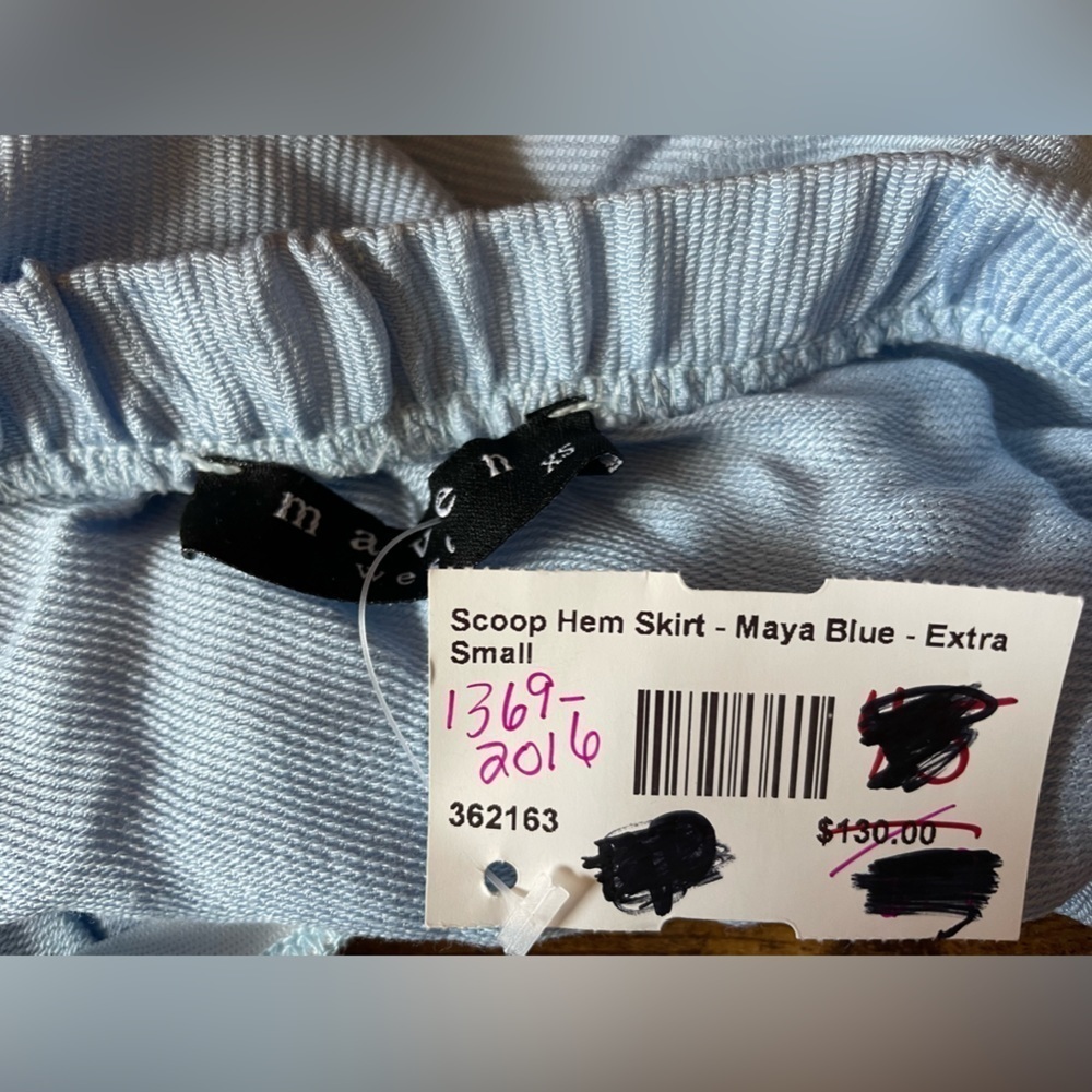 Maven West Maya Blue scoop hem skirt NWT - Picture 3 of 6